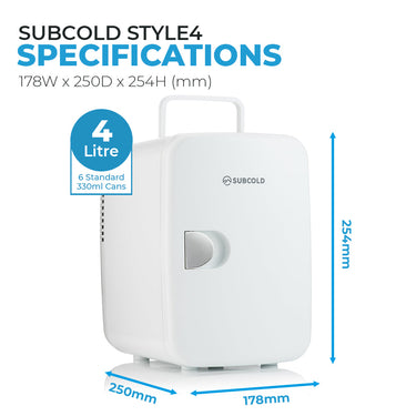 Subcold Style 4L Mini Fridge White - Refurbished
